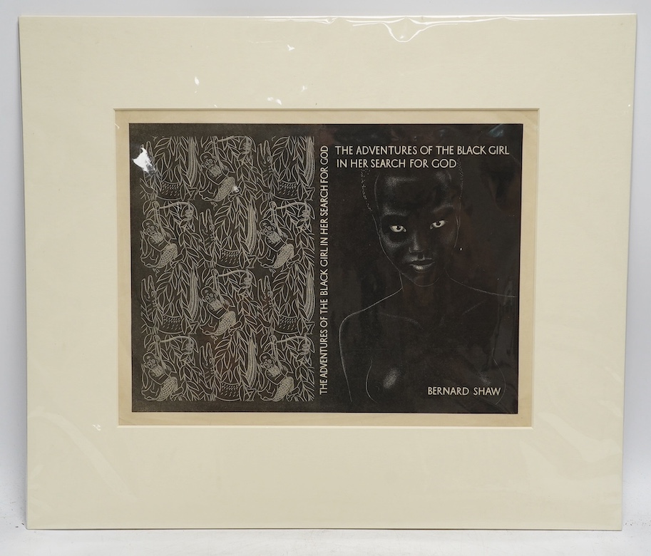 John Farleigh (1900-1965) wood engraving, Cover design for “The Adventures of the Black Girl in her Search for God”, 22 x 30cm. Condition - good